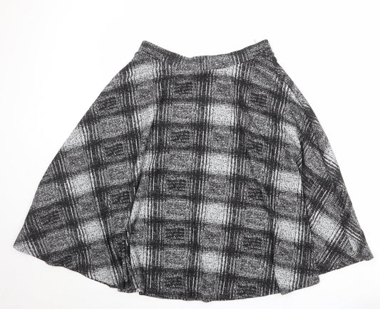 Marks and Spencer Womens Black Geometric Polyester Swing Skirt Size 14