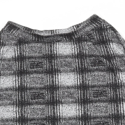 Marks and Spencer Womens Black Geometric Polyester Swing Skirt Size 14