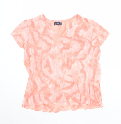 Womens UK Size M Saloos Pink Basic T-Shirt