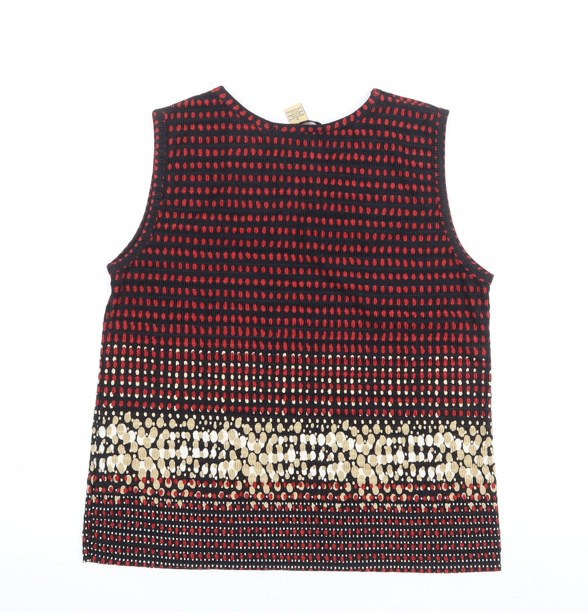 Pleat Pleat Womens Multicoloured Geometric Polyester Basic Tank Size S Round Neck
