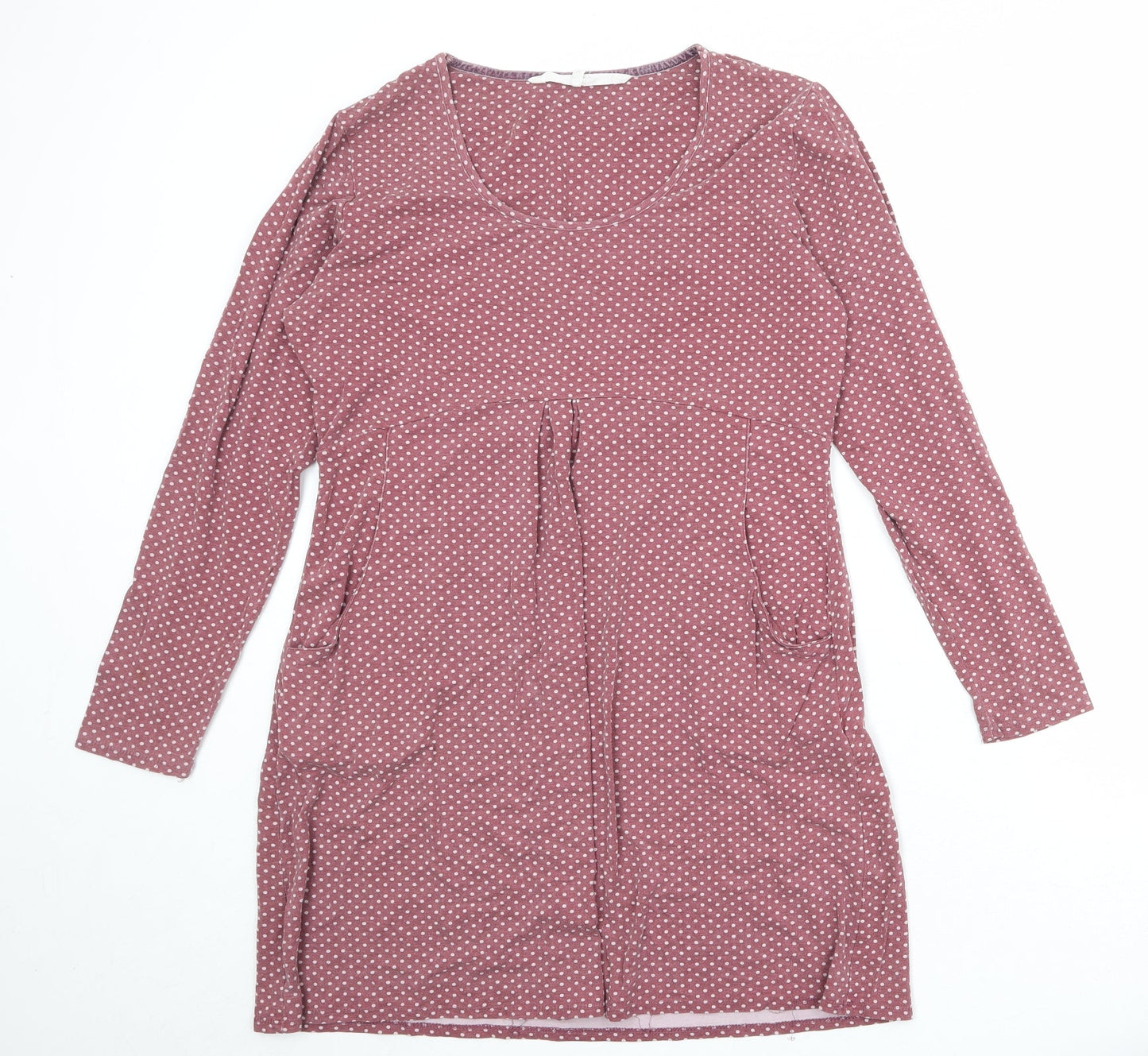 Brantree Womens Pink Polka Dot Bamboo A-Line Size L Round Neck Pullover