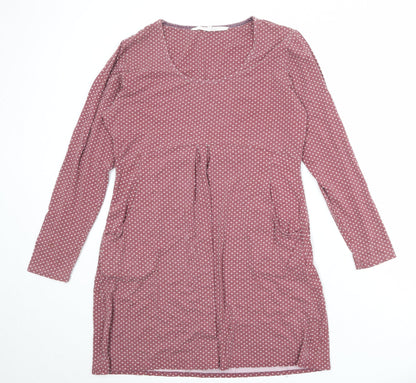 Brantree Womens Pink Polka Dot Bamboo A-Line Size L Round Neck Pullover