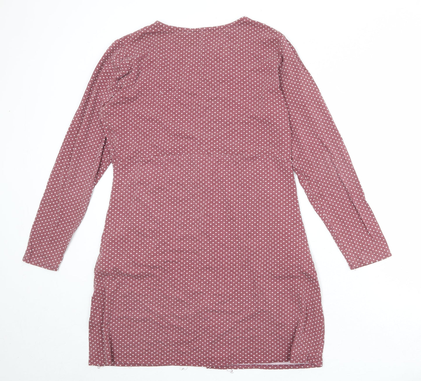 Brantree Womens Pink Polka Dot Bamboo A-Line Size L Round Neck Pullover