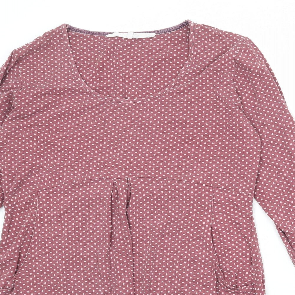 Brantree Womens Pink Polka Dot Bamboo A-Line Size L Round Neck Pullover
