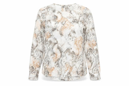 Womens UK Size 10 New Look Beige Basic Blouse