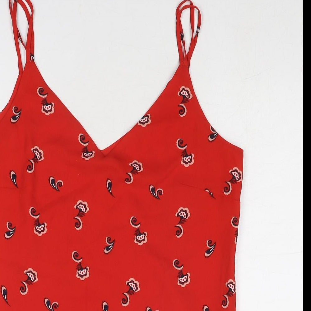 Womens UK Size 8 Marks and Spencer Red Basic Tank