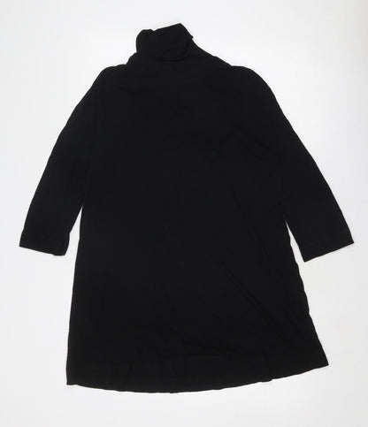 H&M Womens Black Cotton A-Line Size 14 Round Neck Tie