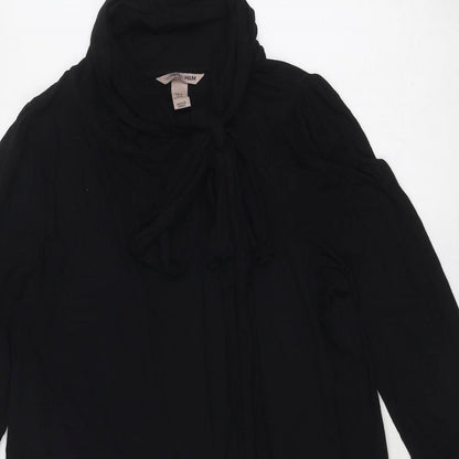 H&M Womens Black Cotton A-Line Size 14 Round Neck Tie