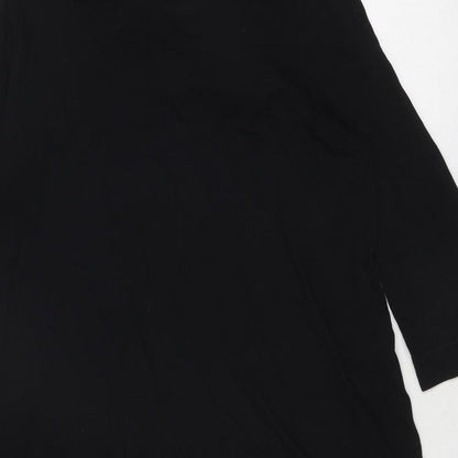 H&M Womens Black Cotton A-Line Size 14 Round Neck Tie