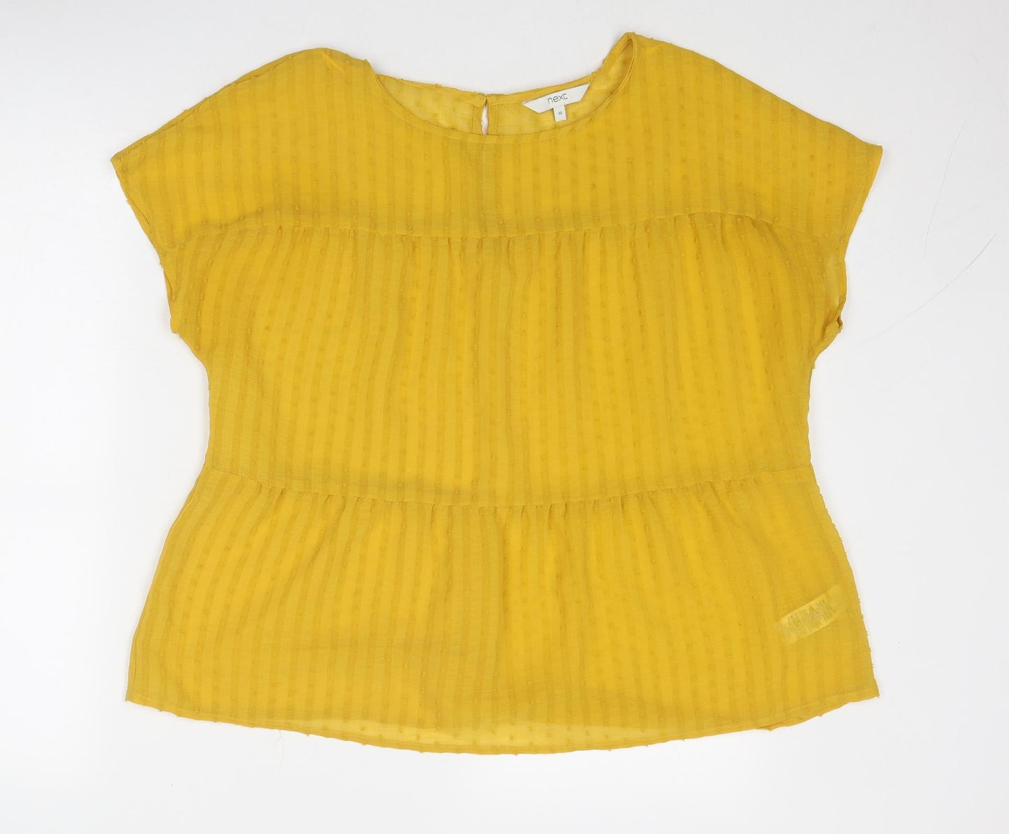 Womens UK Size 10 NEXT Yellow Basic Blouse