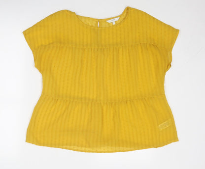 Womens UK Size 10 NEXT Yellow Basic Blouse