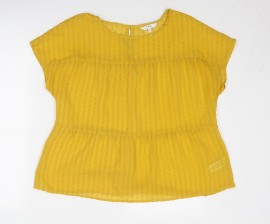 Womens UK Size 10 NEXT Yellow Basic Blouse
