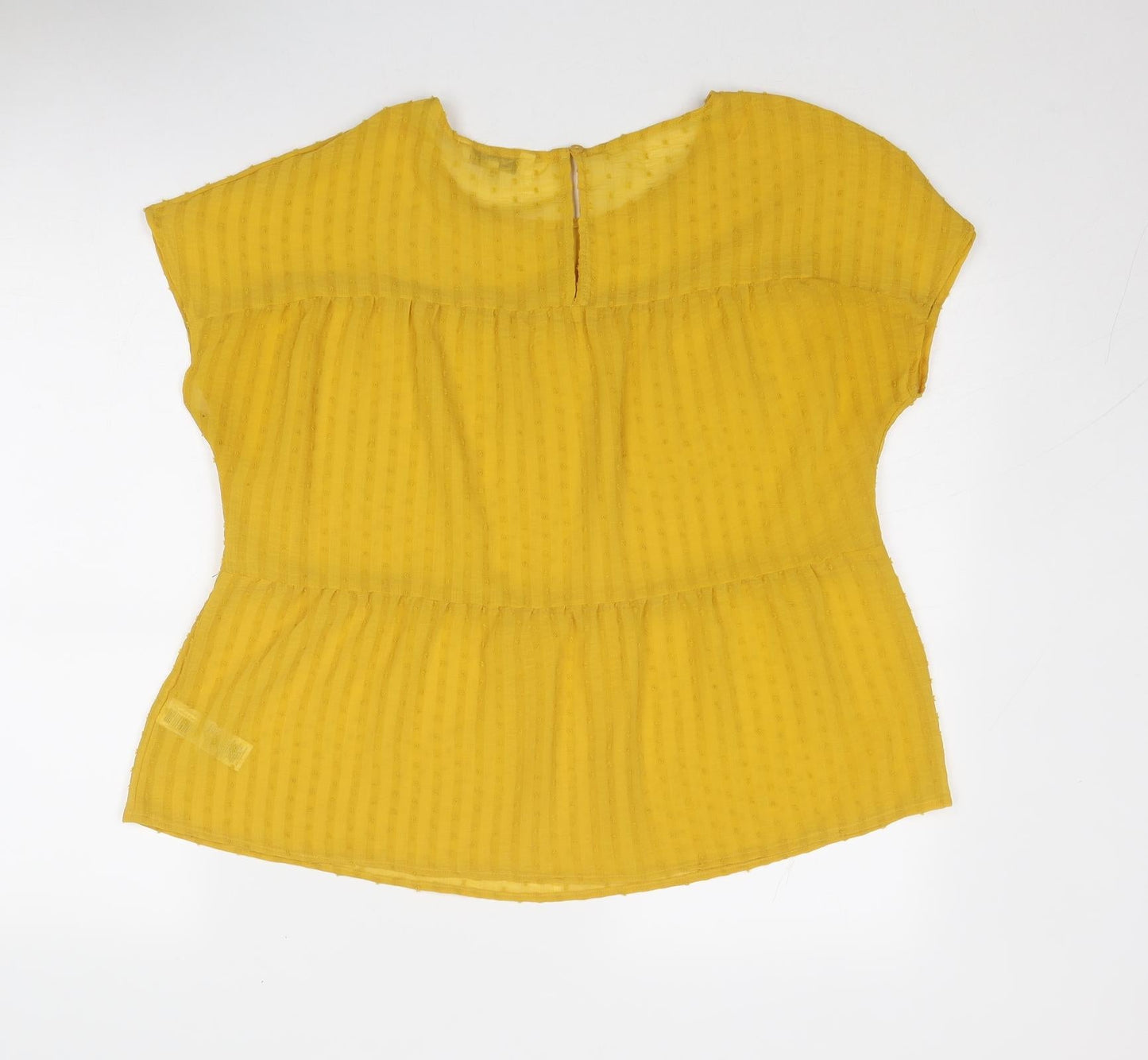 Womens UK Size 10 NEXT Yellow Basic Blouse