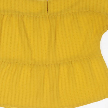 Womens UK Size 10 NEXT Yellow Basic Blouse