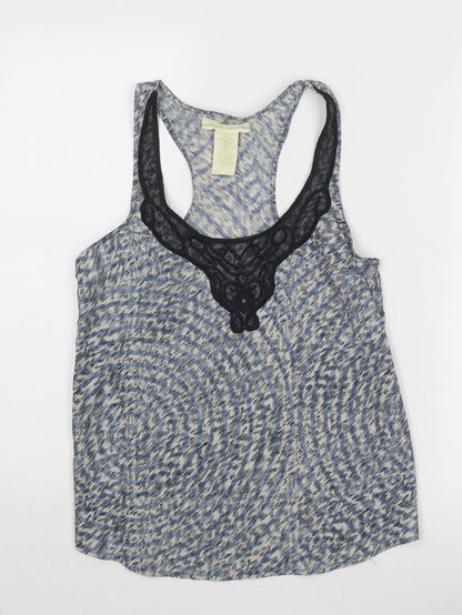 Womens UK Size XS Staring at Stars Blue Basic Tank