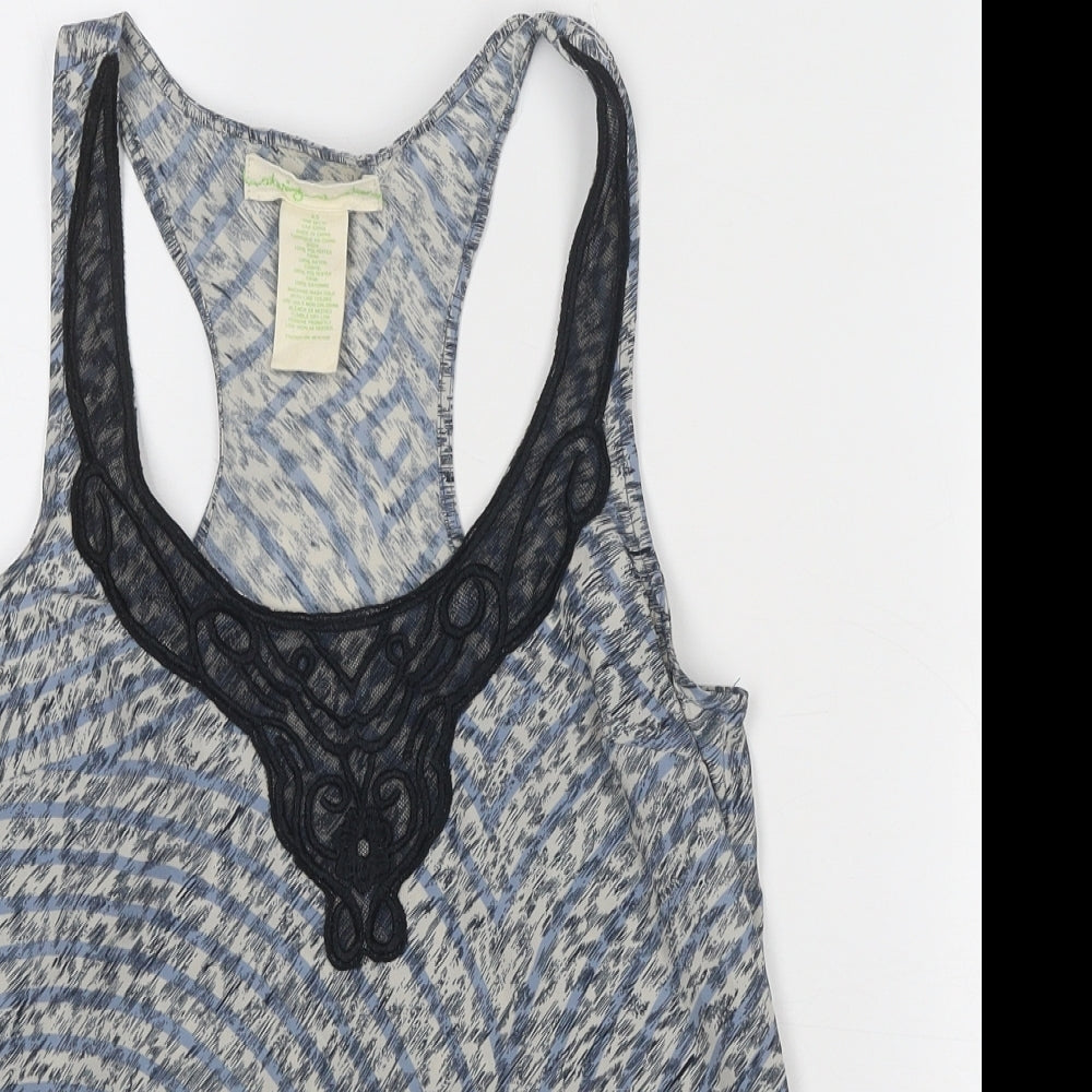 Womens UK Size XS Staring at Stars Blue Basic Tank