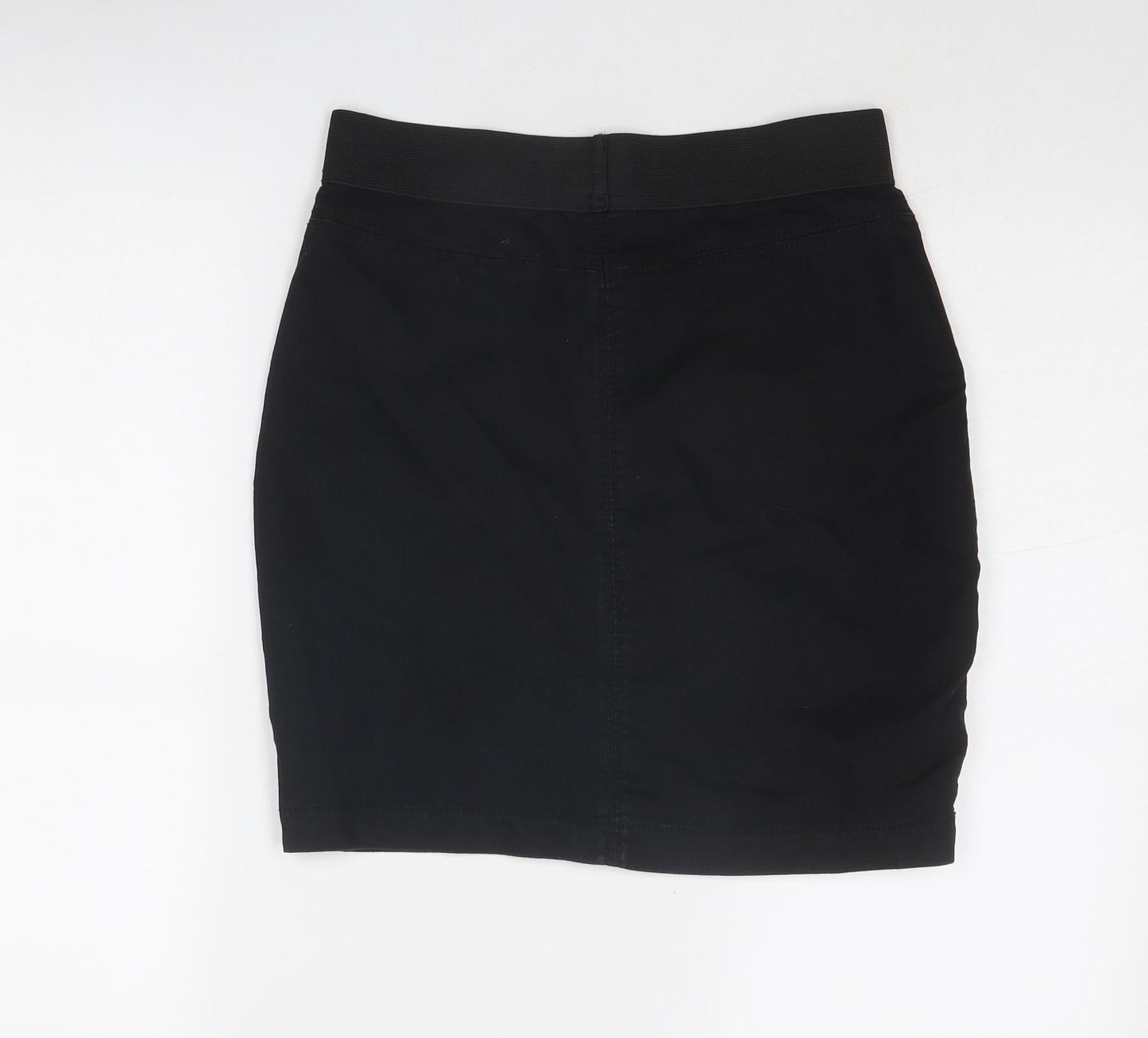 Marks and Spencer Womens Black Cotton A-Line Skirt Size 8