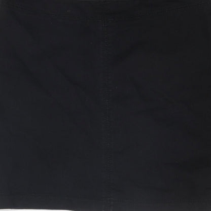 Marks and Spencer Womens Black Cotton A-Line Skirt Size 8