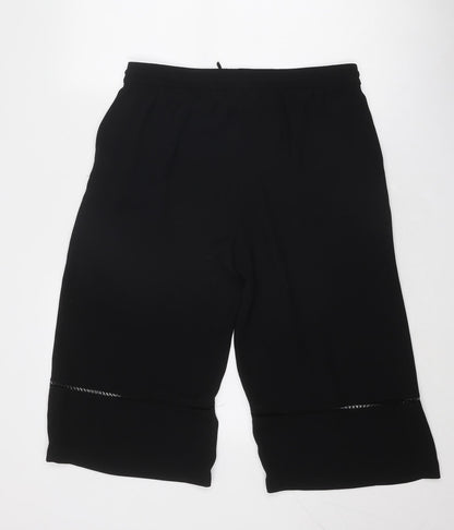 Womens UK Size L Zara Regular Fit Cropped Black Trousers