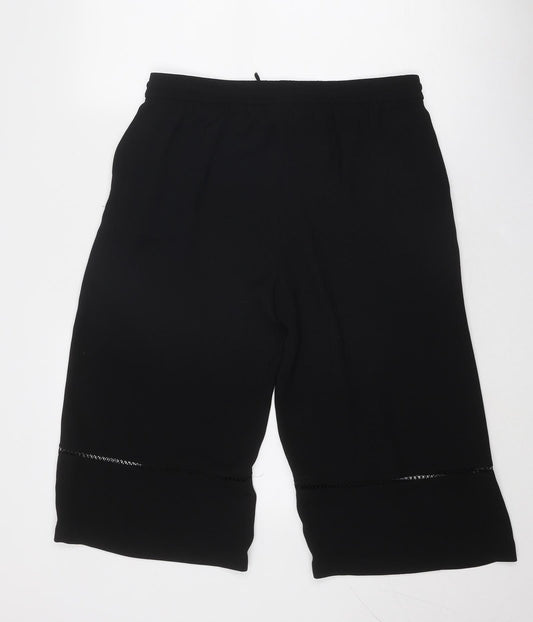 Womens UK Size L Zara Regular Fit Cropped Black Trousers