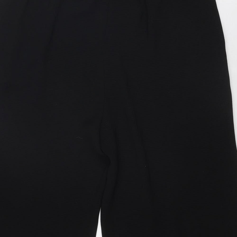 Womens UK Size L Zara Regular Fit Cropped Black Trousers