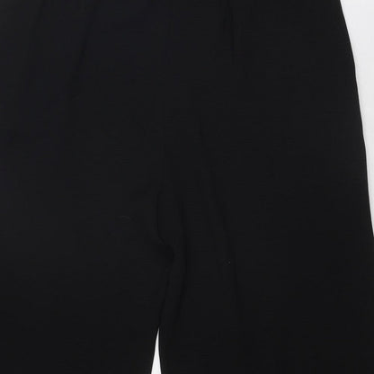 Womens UK Size L Zara Regular Fit Cropped Black Trousers