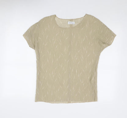 Womens UK Size 12 Bianca Beige Basic Blouse
