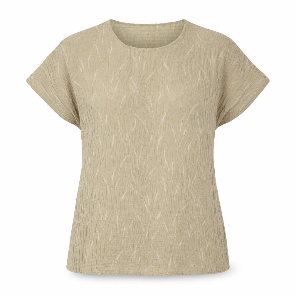 Womens UK Size 12 Bianca Beige Basic Blouse