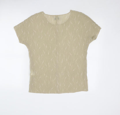 Womens UK Size 12 Bianca Beige Basic Blouse