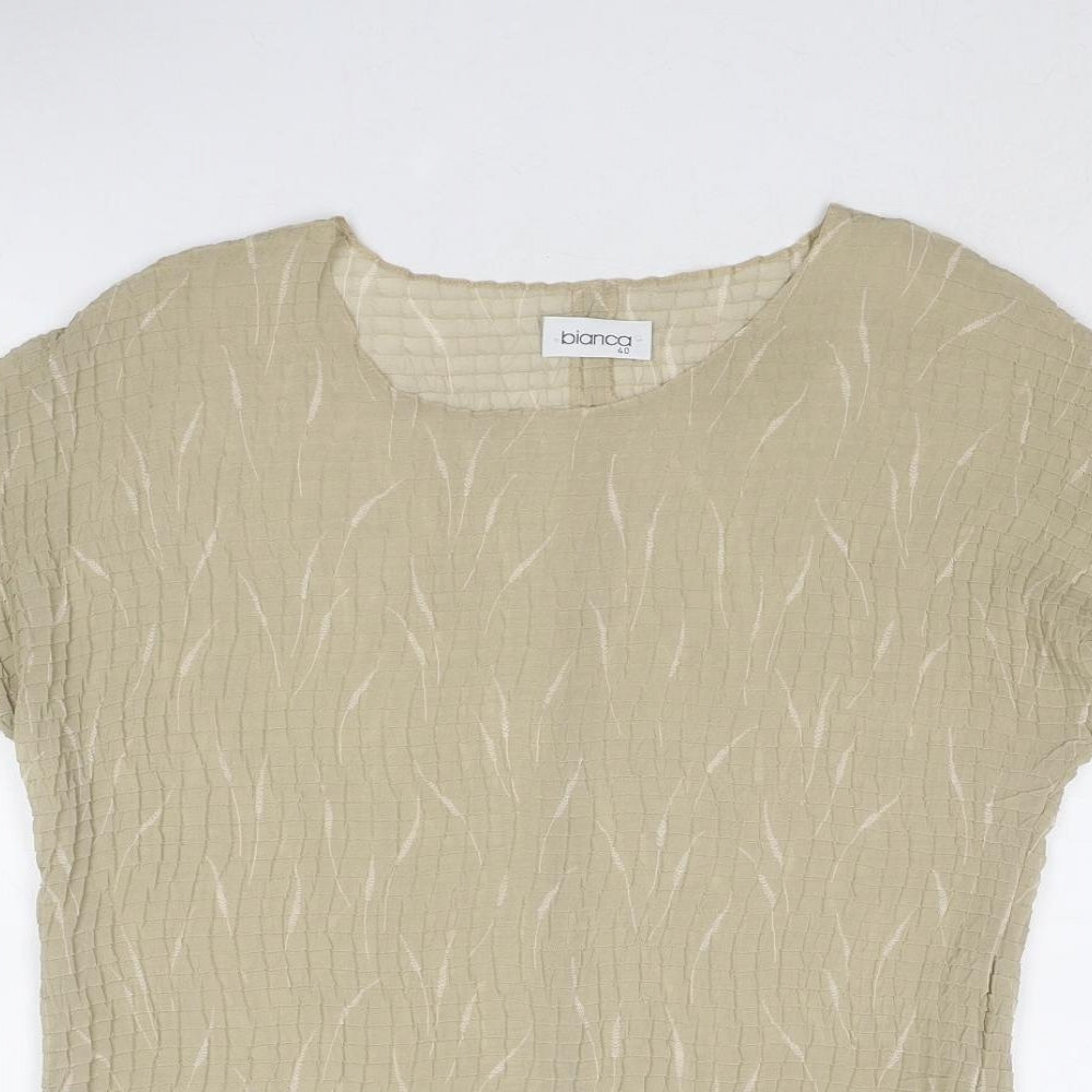 Womens UK Size 12 Bianca Beige Basic Blouse
