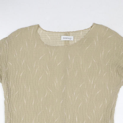 Womens UK Size 12 Bianca Beige Basic Blouse