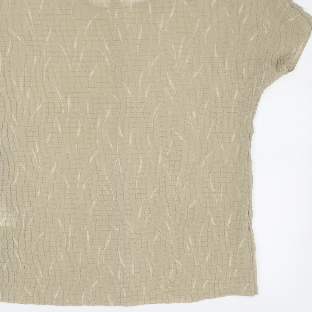 Womens UK Size 12 Bianca Beige Basic Blouse