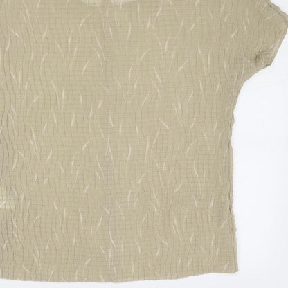 Womens UK Size 12 Bianca Beige Basic Blouse