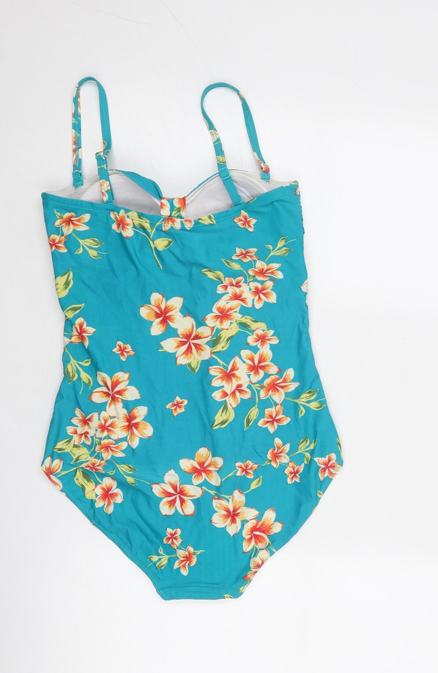 Bonmarché Womens Blue Floral Nylon One Piece Size 12
