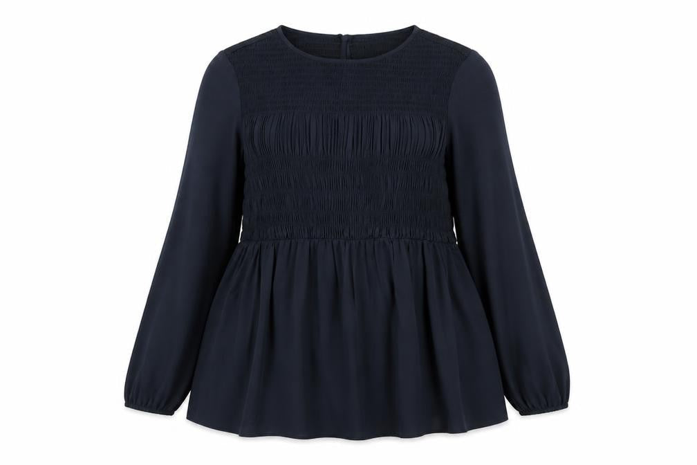 Womens UK Size 12 Cotton Traders Blue Basic Blouse