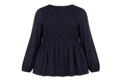 Womens UK Size 12 Cotton Traders Blue Basic Blouse