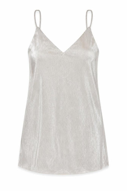 Divided by H&M Womens Silver Polyester Mini Size M V-Neck Pullover - Metallic