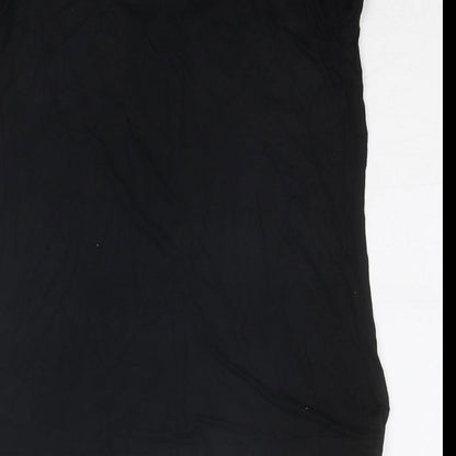 Fenchurch Womens Black Viscose Basic T-Shirt Size S Scoop Neck