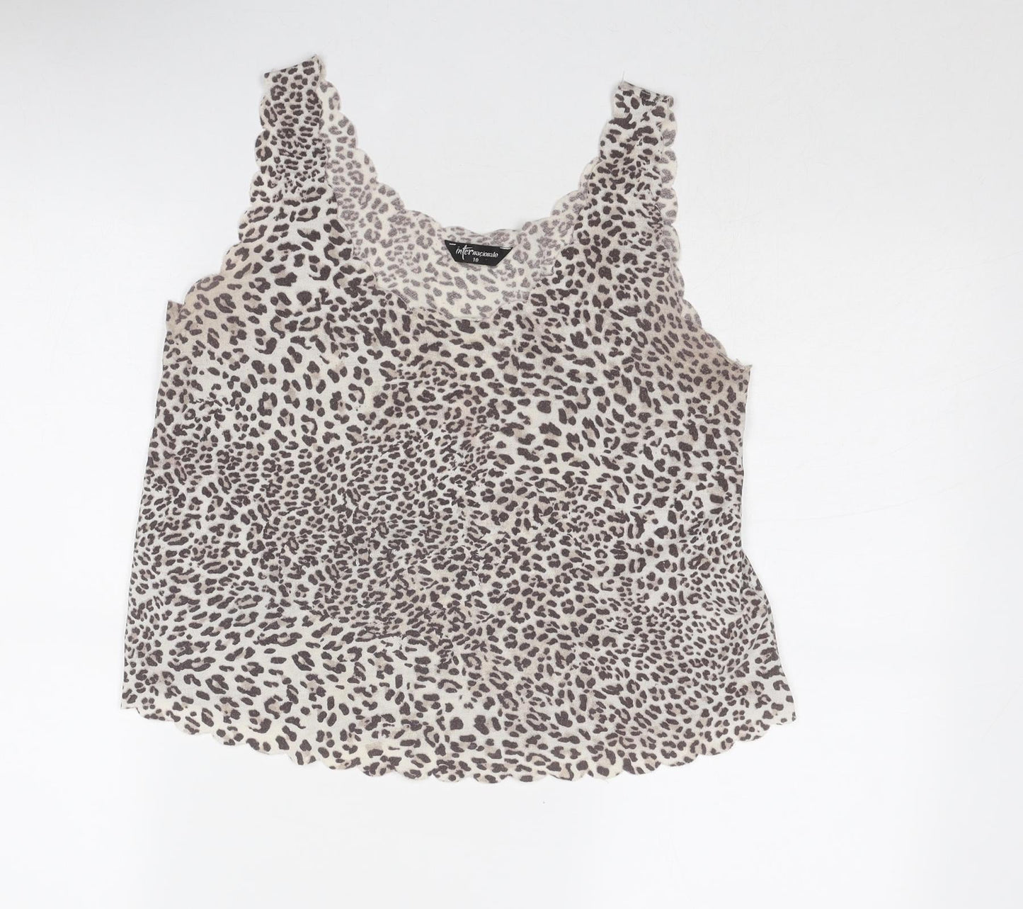 Womens UK Size 10 Internacionale Grey Basic Tank