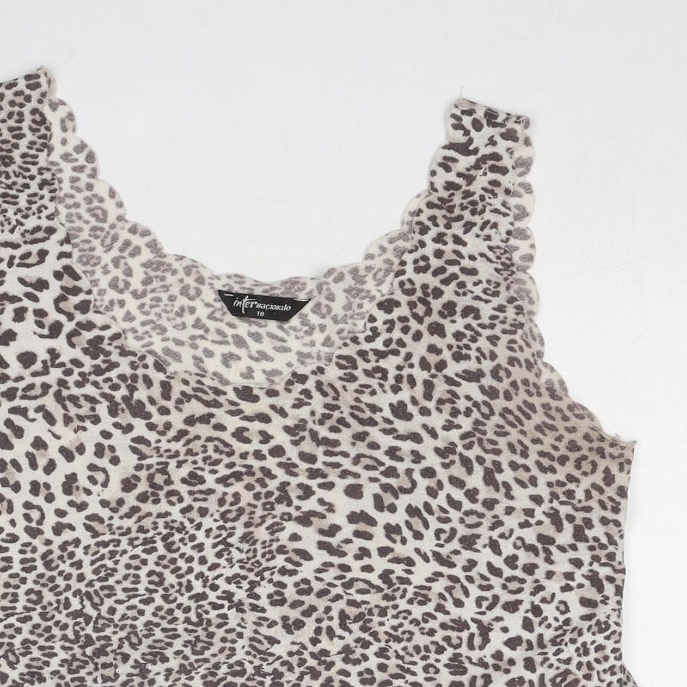 Womens UK Size 10 Internacionale Grey Basic Tank