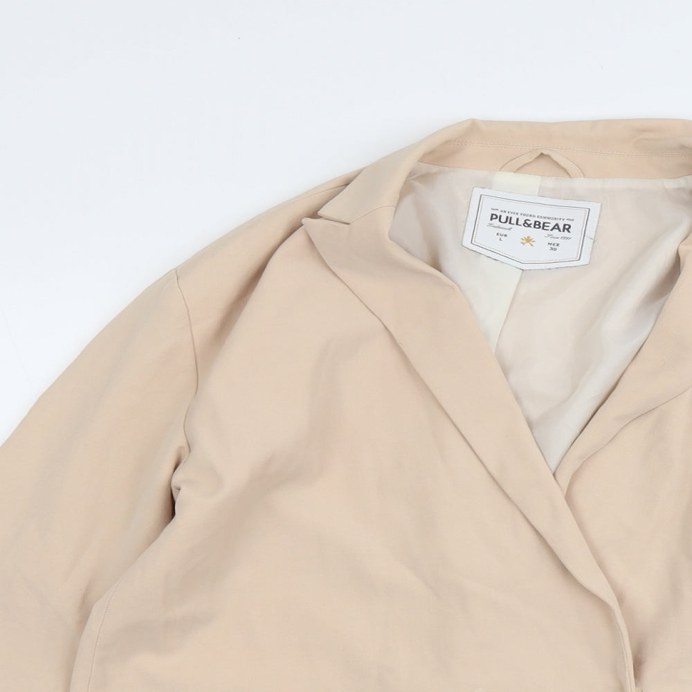 Pull&Bear Womens Pink Jacket Blazer Size L Button