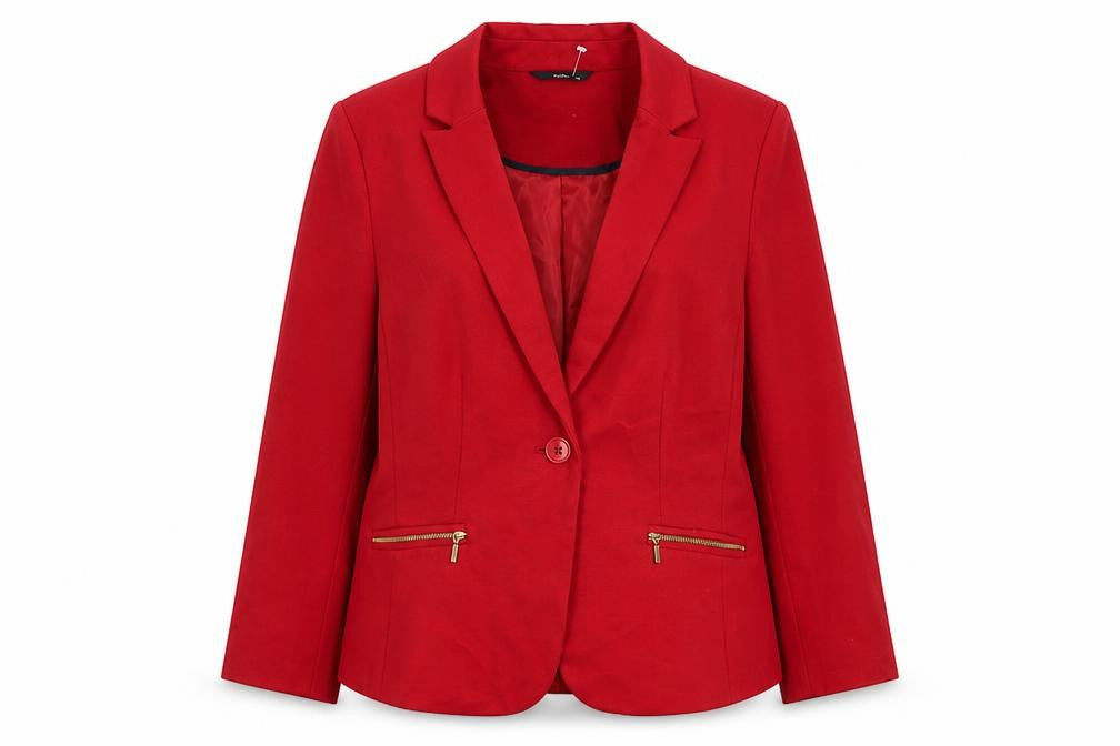 Womens UK Size 10 M&Co Regular Red Blazer