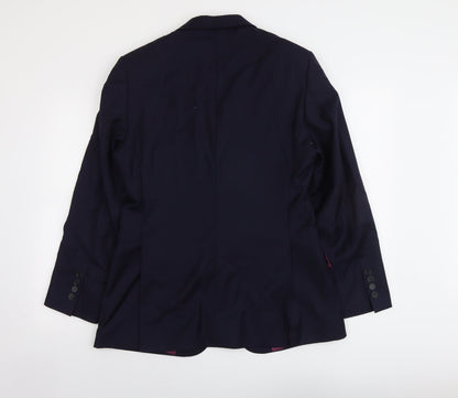 Mangas Mens Blue Polyester Jacket Suit Jacket Size 40 Regular