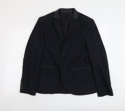 Mens UK Size 40 Topman Regular Blue Suit Jacket