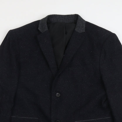 Mens UK Size 40 Topman Regular Blue Suit Jacket