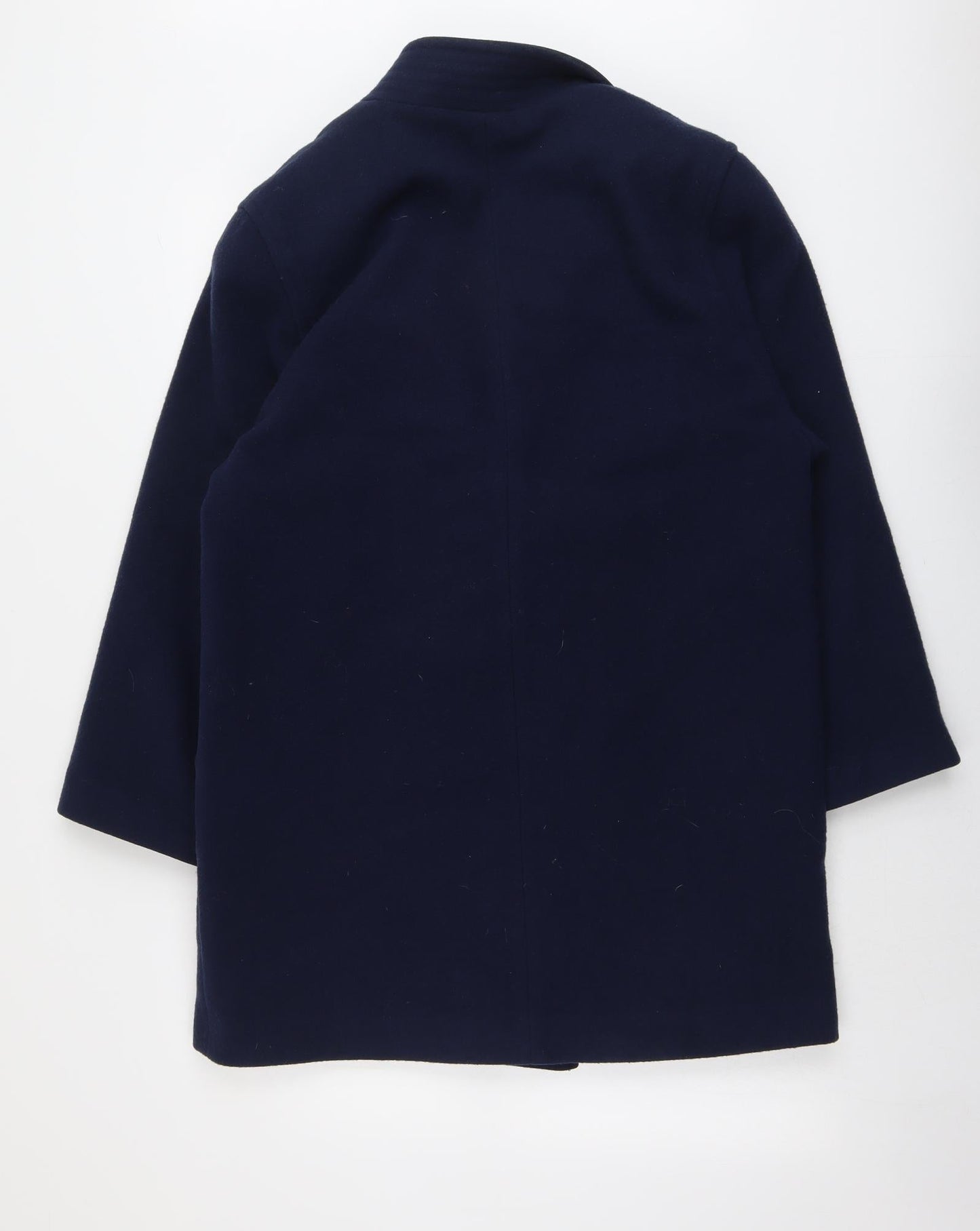 NuAge Womens Blue Pea Coat Coat Size 12 Button