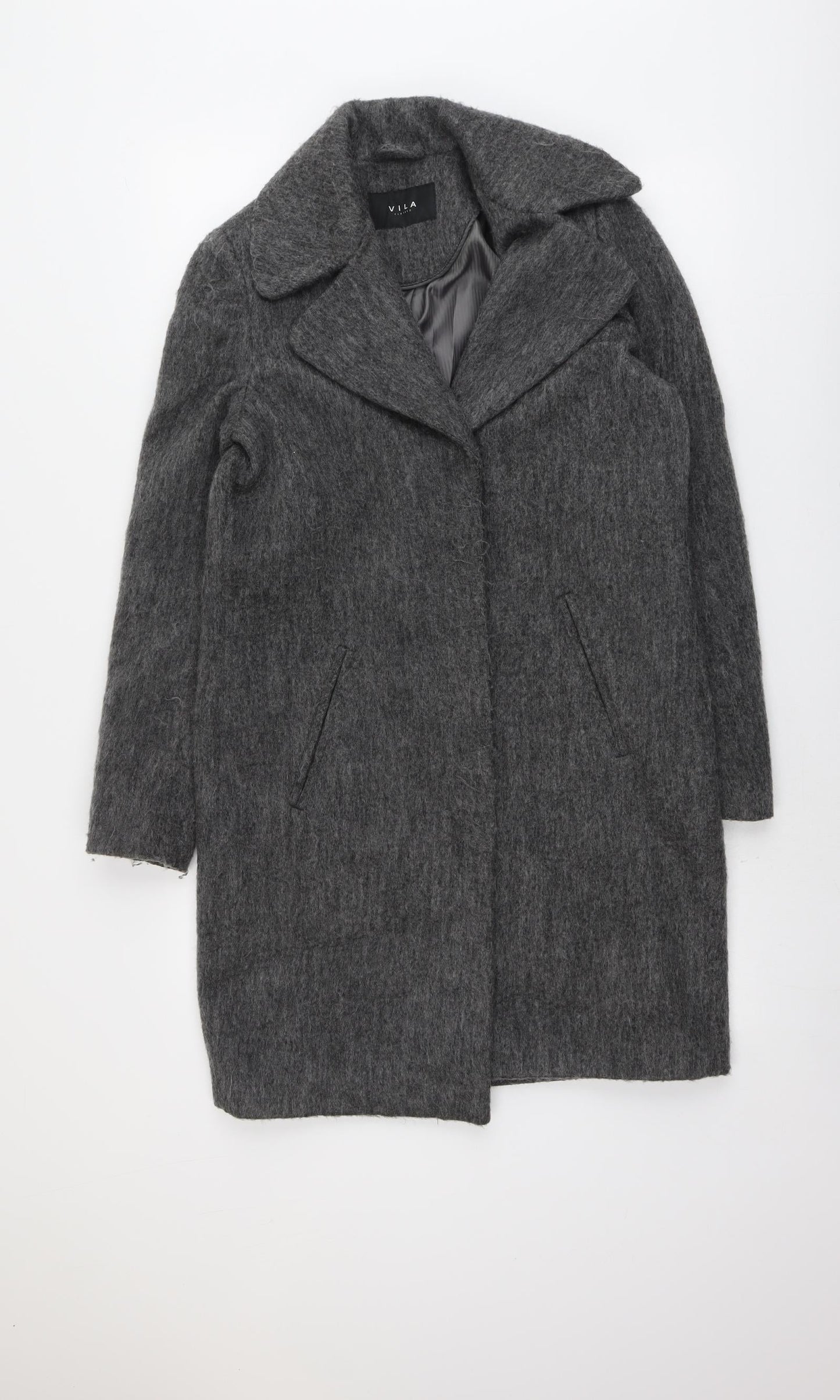 Womens UK Size XS VILA Grey Overcoat