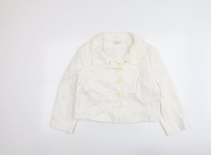 Todays Woman Womens Ivory Jacket Blazer Size 16 Button