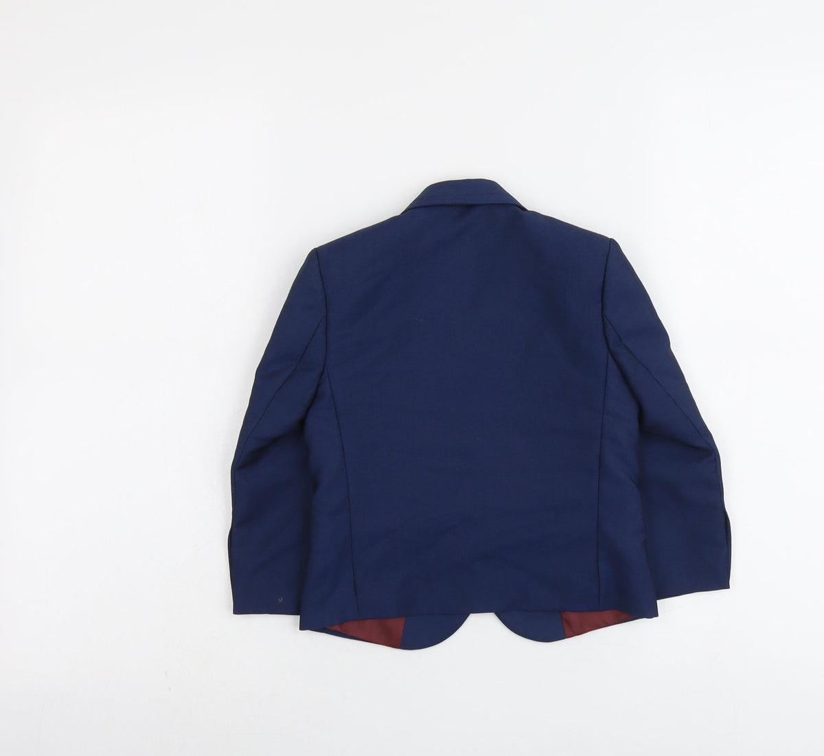 Back view of Creon Previs boys’ blue jacket blazer, size 2, years button