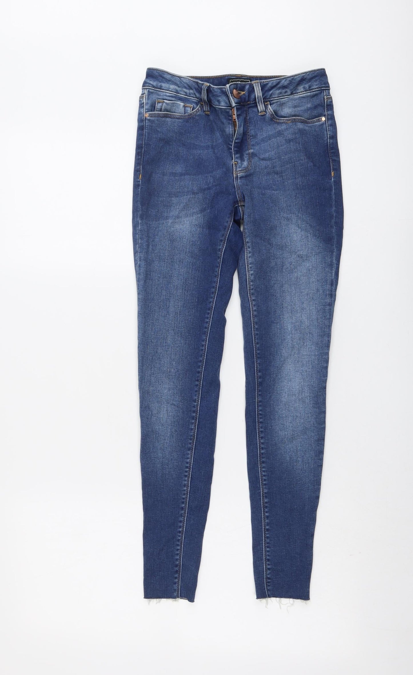 Womens UK Size 8 Warehouse Regular Fit Skinny Blue Jeans